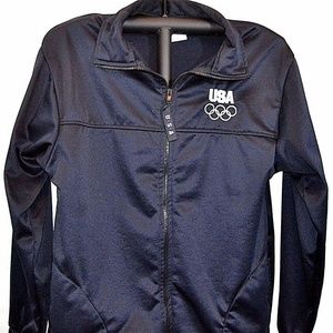 USA Lined Ladies Jacket Dark Blue Zipper Front L U